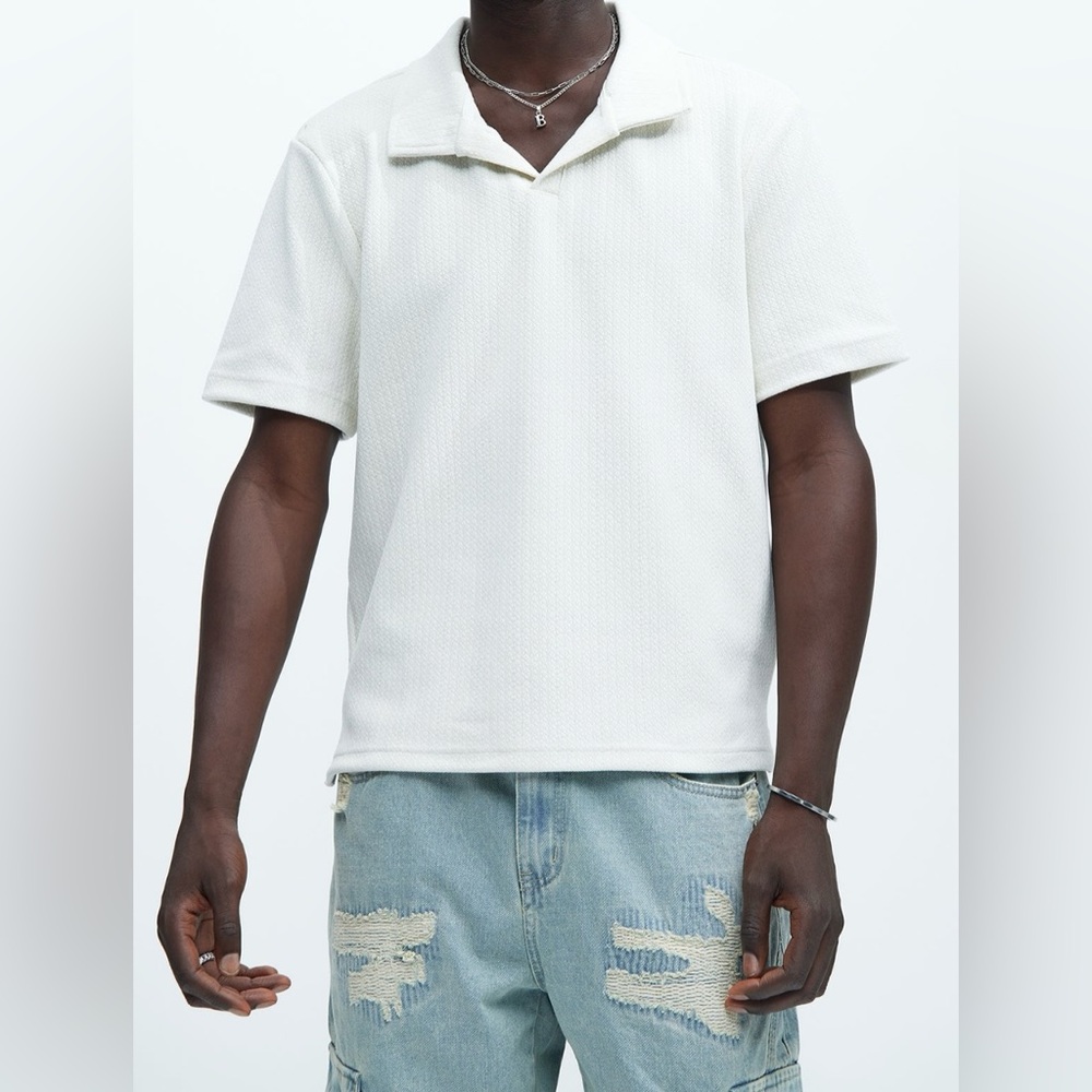 Fashion Nova White Dress Shirt for Men